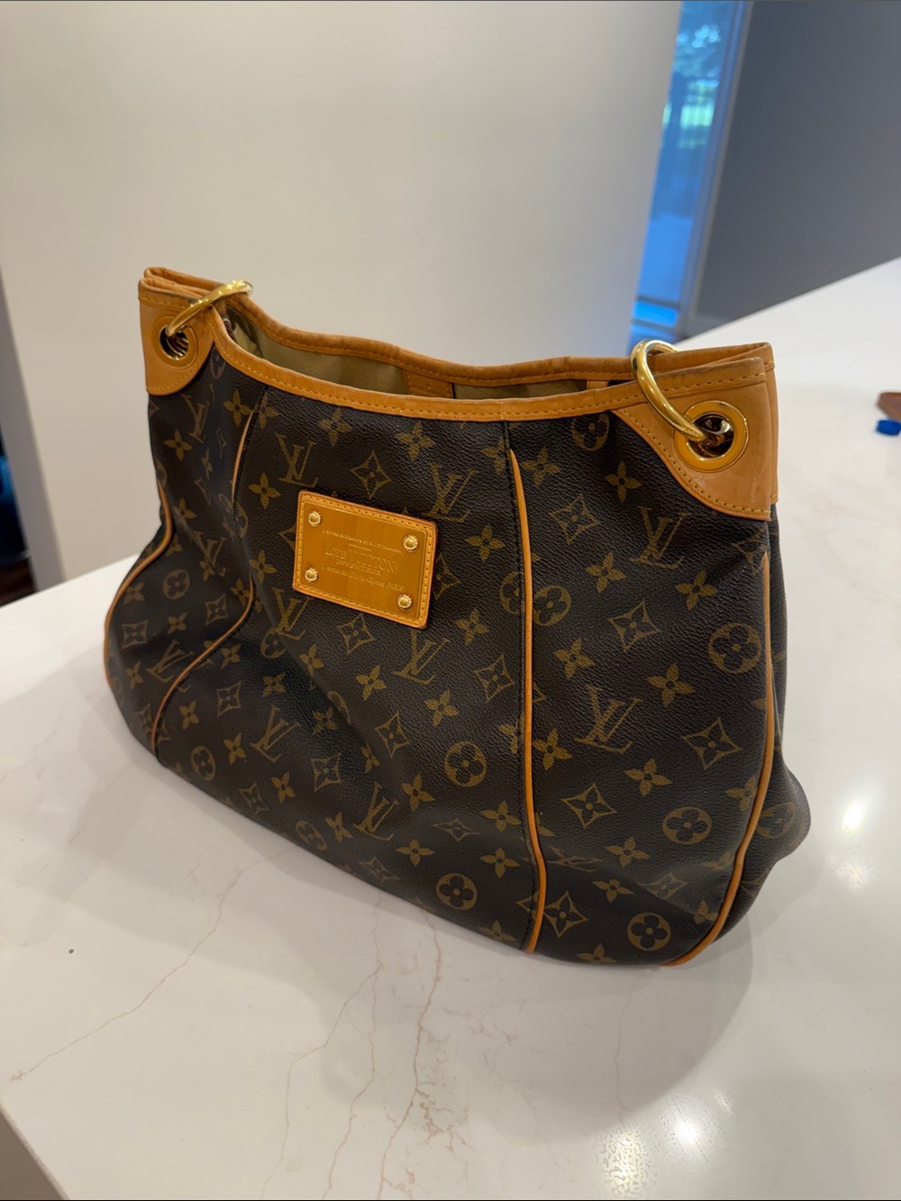 Louis Vuitton Monogram Canvas Shoulder Bag in Brown and Tan